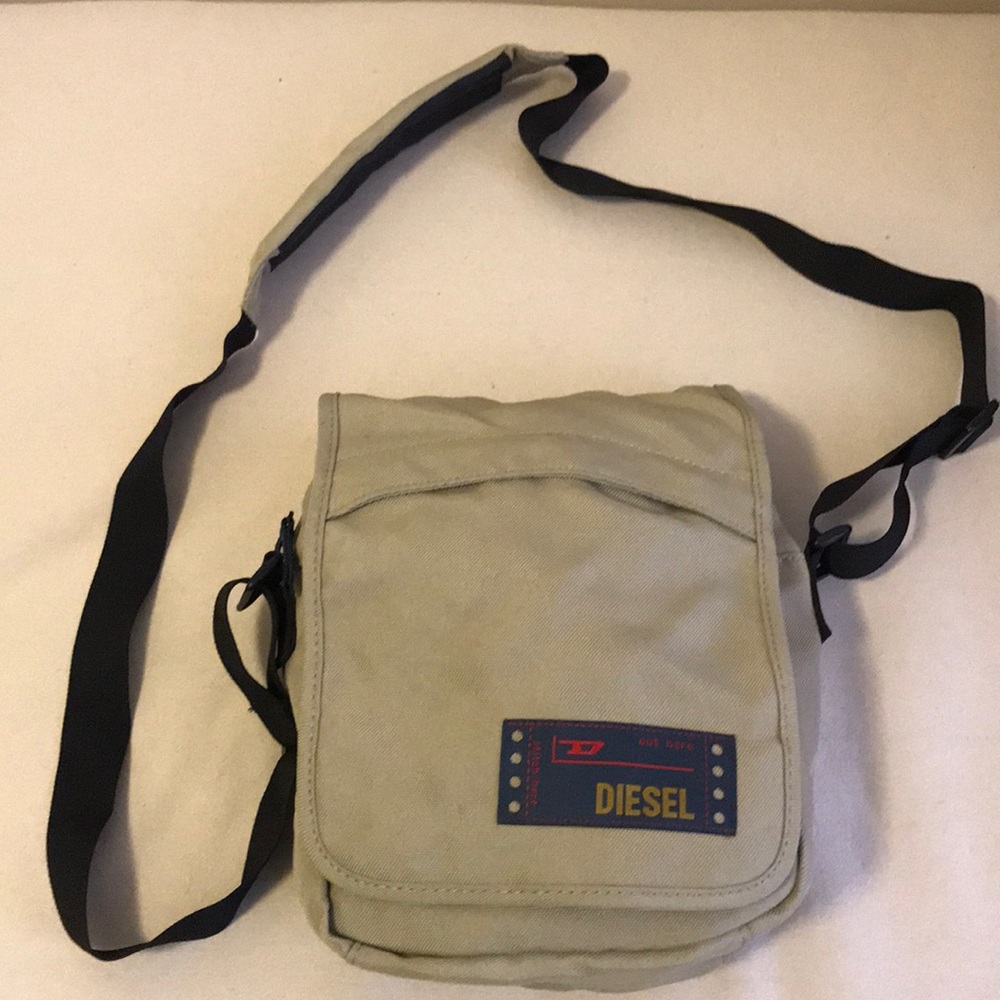 DIESEL khaki crossbody bag w/ adjustable strap